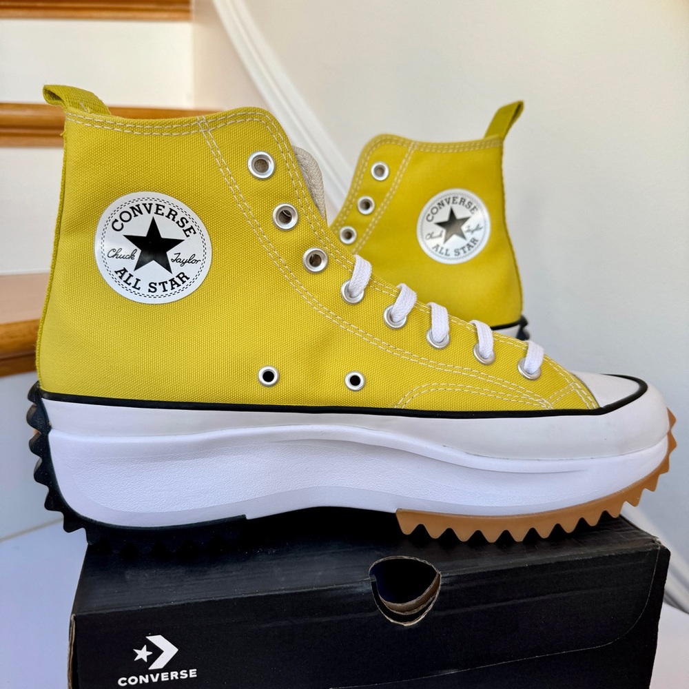 NWT Converse Run Star Hike Platform bitter lemon high top Chuck Taylor sneakers - Picture 2 of 12